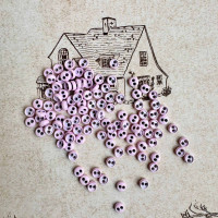 Пуговица металлическая 4мм, цвет розовый неон
