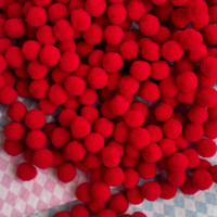 Помпон акрил d10мм набор 10 штук цвет Красный