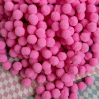 Помпон акрил d10мм набор 10 штук цвет Розовый яркий