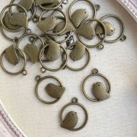 Подвеска аксессуар Птичка 2 см цвет бронза           